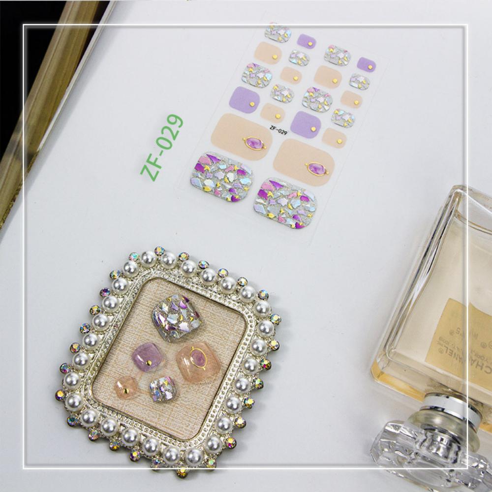 Three-dimensional Toenail Sticker 3D Imitation Drill Toenail Nail Patch Waterproof and Long-lasting Whitening Toenail Sticker Full Sticker