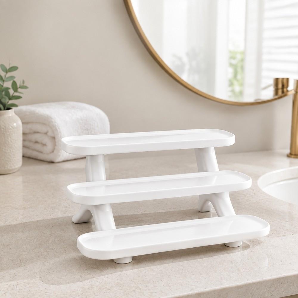 Three-Tier Storage Shelf Multipurpose Countertop Organizer Display Rack Sample Storage