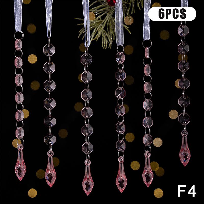 Klare Acryl Weihnachtsbaumschmuck Weihnachtshängeornamente Schneeflocke & Eiszapfen Hängedekor Neujahrsparty Dekorationen