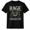Funny Angry Cat RAGE Consumes Me Lightning Graphic T-Shirt Cat Lover Gift