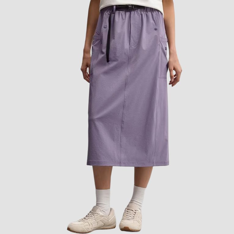Skechers Go Dri Mid-Rise Quick-Dry Woven Casual Long Skirt Women skirts P226W052-0648