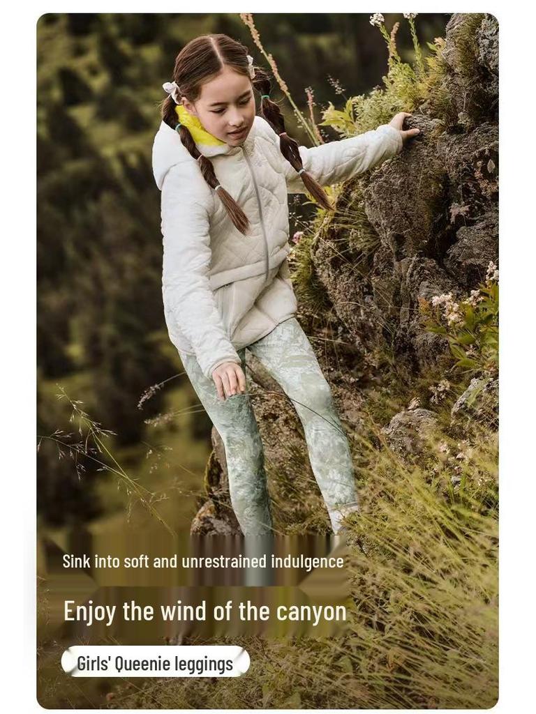 Girls' High-Waist Quick-Dry Yoga Leggings - Autumn/Winter Breathable Elastic Sports Pants