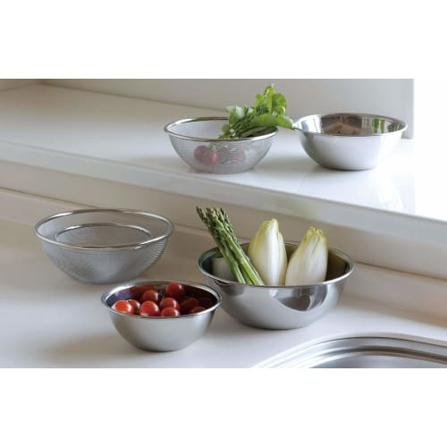 Shimomura Kihan 6-Piece Stainless Steel Colander and Bowl Set (Made In Japan), Durable and Durable, Dishwasher Safe, Easy To Clean, TSUBAME Takumi, Ts