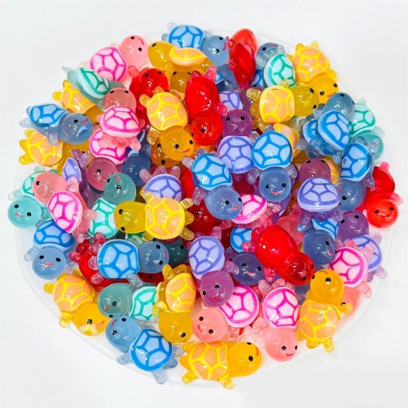 5Pcs Mini Luminouses Turtles Home Landscaping Resins Crafts Glowing Turtles Garden FishTank Miniatures