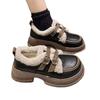 Retro Cake-soled Leather Shoes, New Cotton Shoes, One-step Shoes