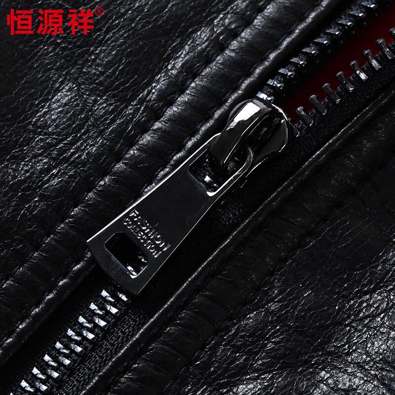 Hengyuanxiang Men's Hooded Genuine Leather Vest