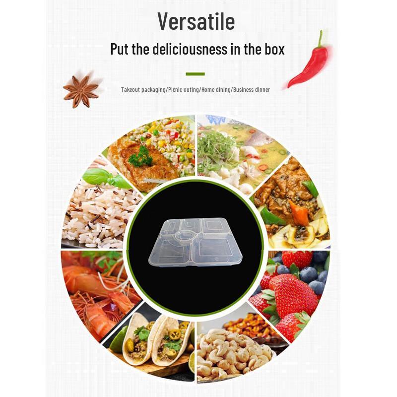 Einweg-Mahlzeitvorbereitungsbehälter mit 6 Fächern