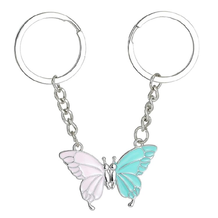 Butterfly Magnetic Keychain for Couple Friend Women Mens Handmade DIY Jewelry