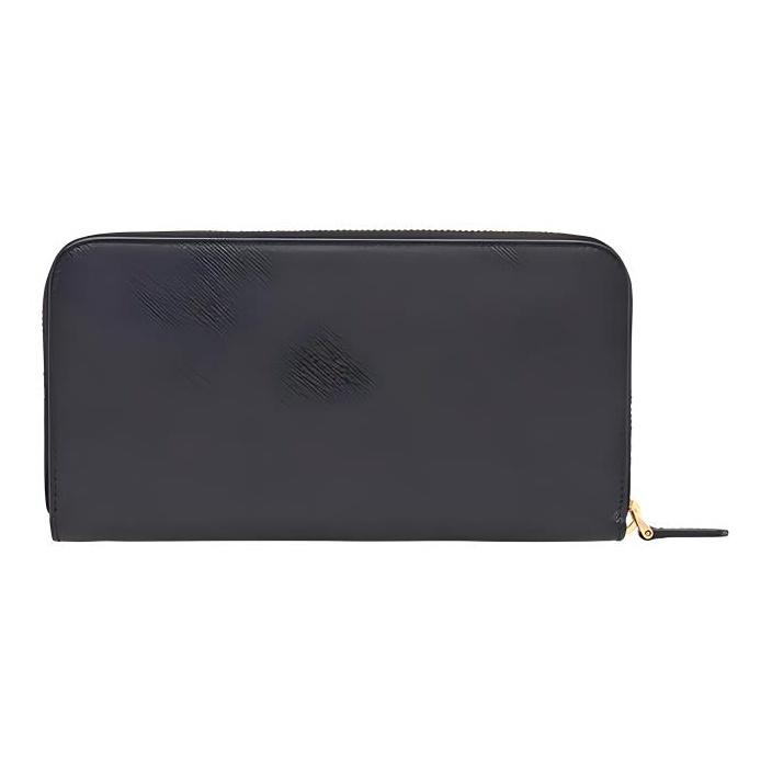 Prada Saffiano Leather Long Wallet Women Wallets Black 1ML506-QWA-F0002