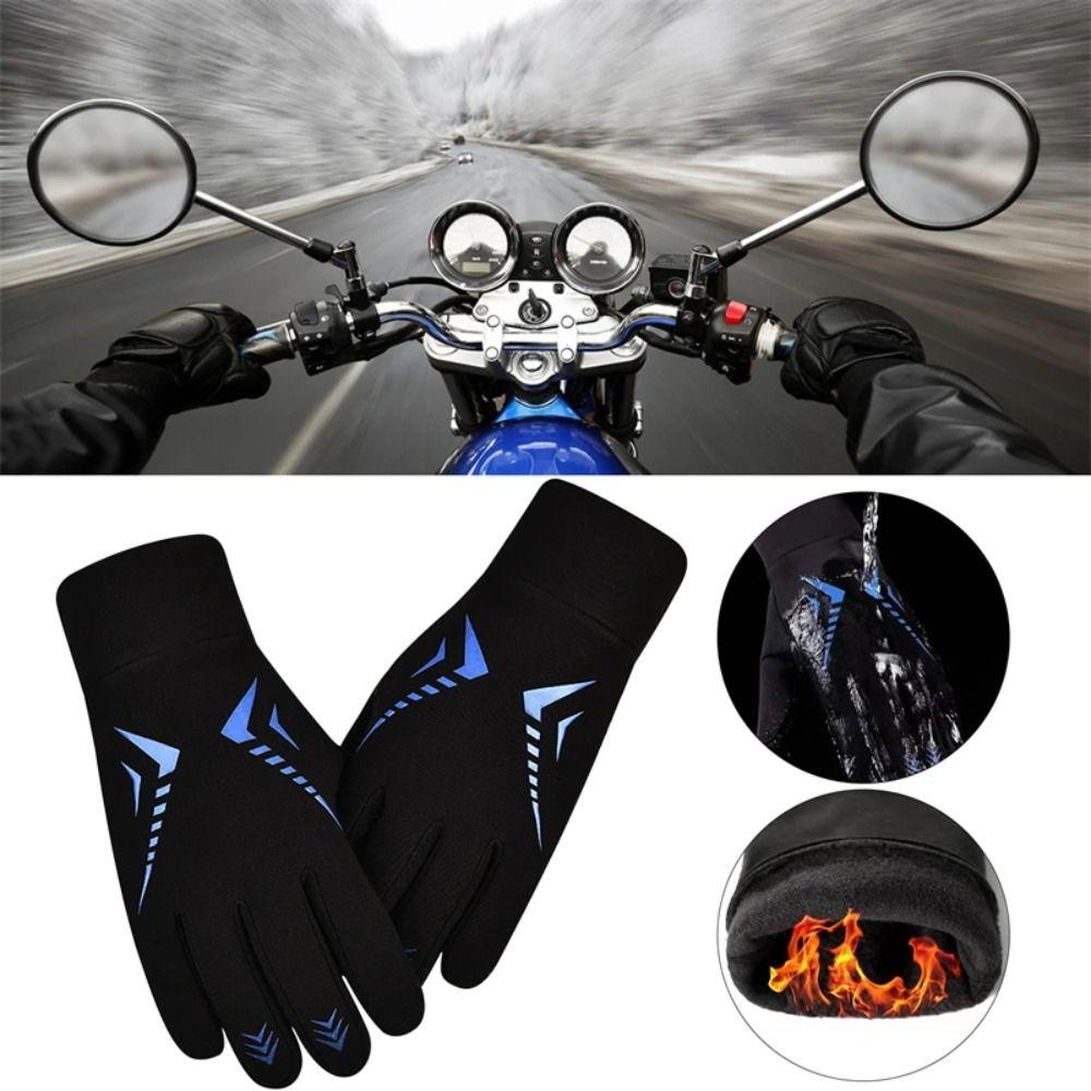 Winter Warm Cycling Gloves Fashion None Slip Thicken Thermal Skiing Gloves Touch Screen Waterproof Lightweight Bike Riding Glove
