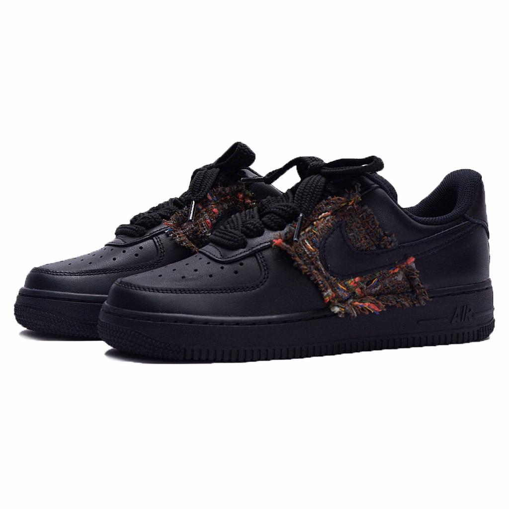 Nike Air Force 1 Cushioning Low top Skateboard Shoes Women's Black Brown DD8959-001(Team15-)