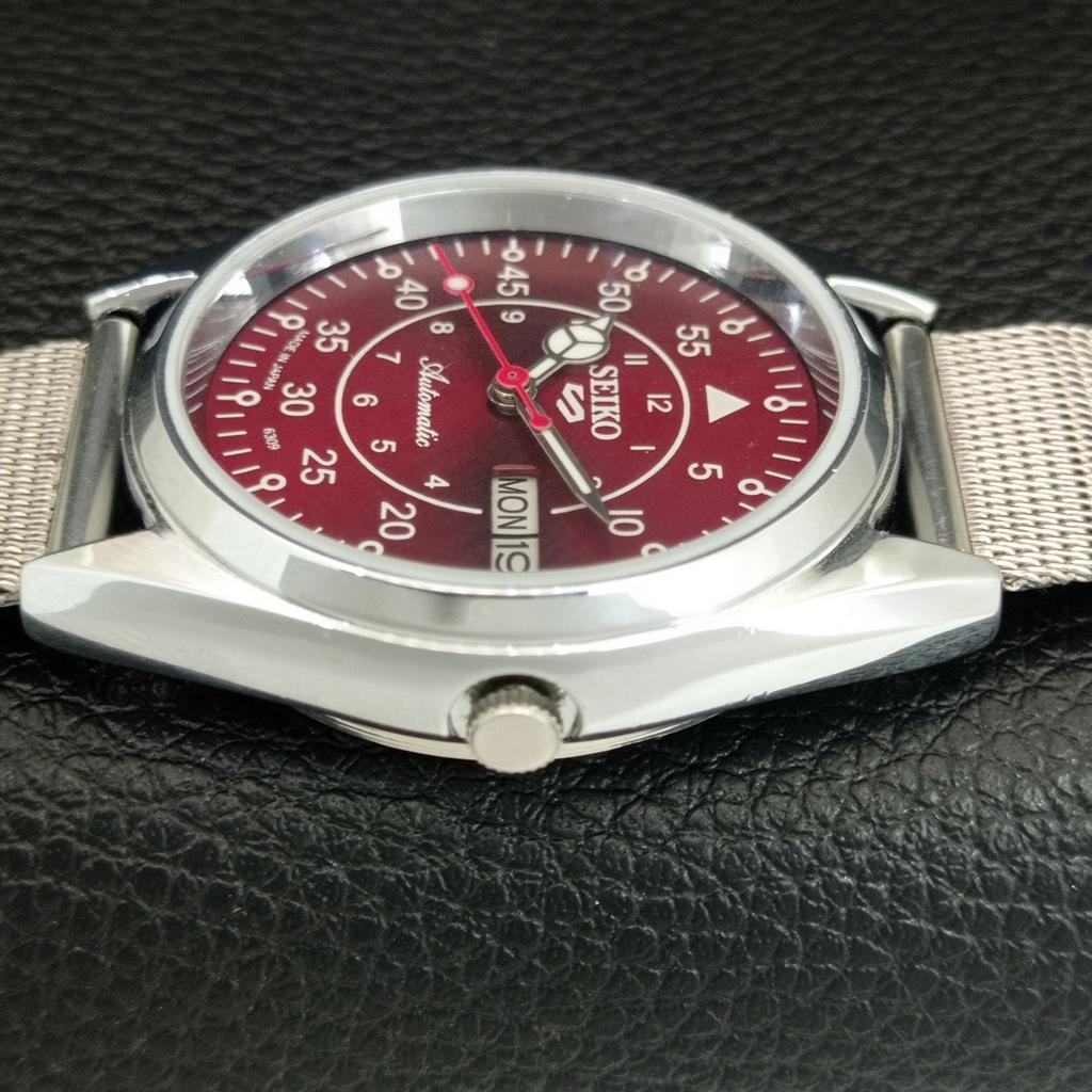 VINTAGE SEIKO 5 AUTOMATIC 6309A REFURBISHED JAPAN MENS RED DIAL WATCH A444678-1