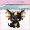 Car Decor Acrylic Flat Surface Black Dragon Pendant With Cartoon Style For Vehicle Interior Enhancement