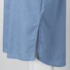 Women's Fashion Solid Color Denim Short-sleeved Dress Mid-length Slit Shirtdress