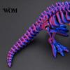 Desktop Dinosaur Ornament 3D Printed Figure, Movable Joints Smooth Opening Decoration, Tyrannosaurus Rex Model Gradient Metallic Texture Mini