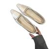 Inner Height Increase 3CM Square Head Single Shoes Women's 2025 Spring New Models with Skirts Flat-bottomed Satin Square Buckle Commuter Grandma Shoes