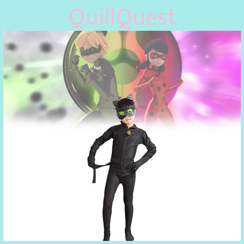 Miraculous Tales Of Ladybug Cat Noir Children Costume With Spandex For Anime Role Play