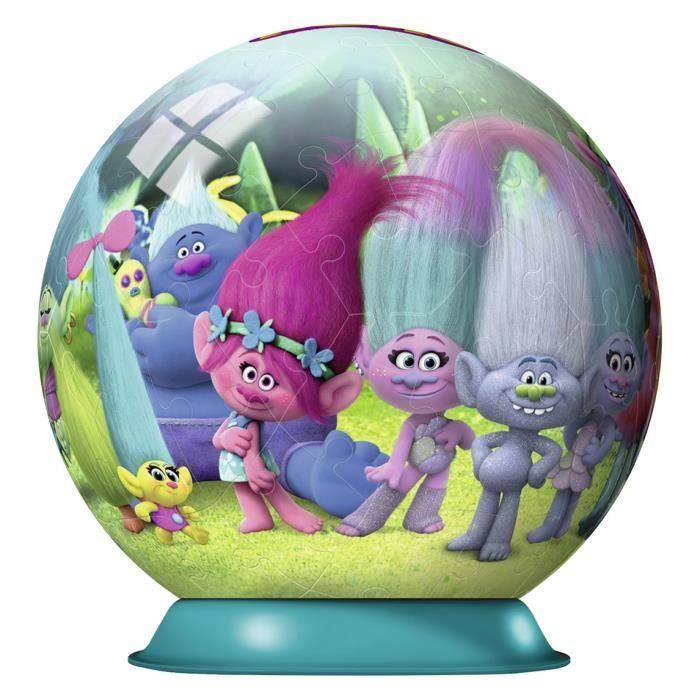 Puzzle 3d les trolls - ravensburger - 72 pièces incurvées numérotées