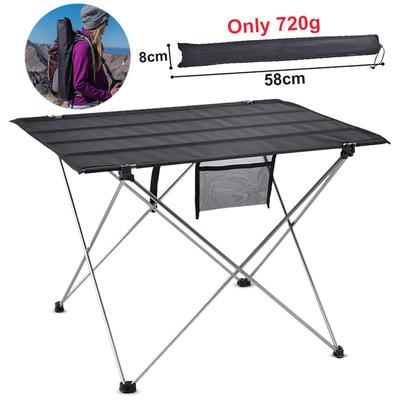 Draagbare opvouwbare kampeertafel Tuinmeubilair Grijze tafels Aluminium Ultralicht vissen Kampeeruitrusting Picknick opklapbaar bureau