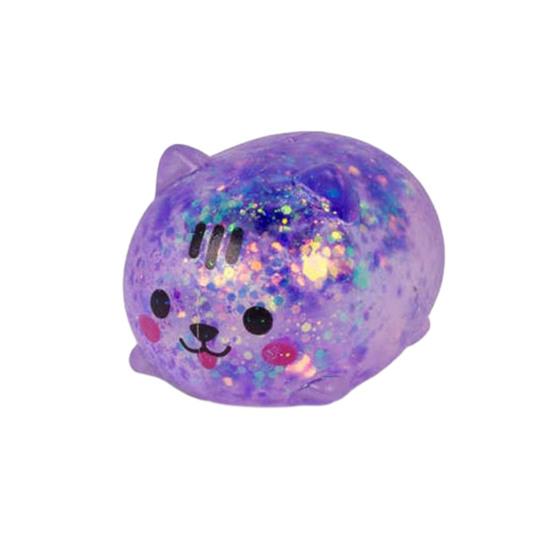

Mini Glitter Dog Squeeze Toy Stress Relief Clear Dog Stress Sugar Ball Sensory Toy Soft Slow Rising Decompression Fidget Toy фиолетовый