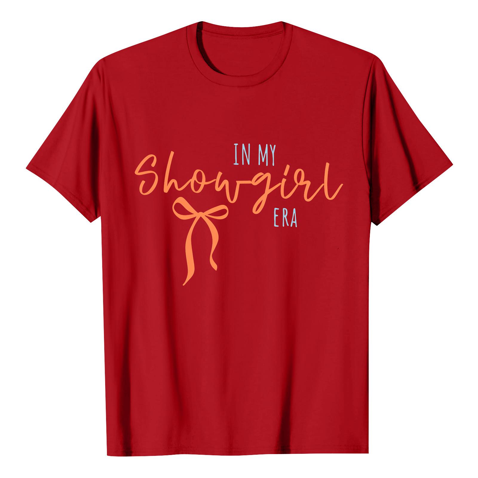 

Унисекс Повседневная футболка с коротким рукавом и принтом букв L красный