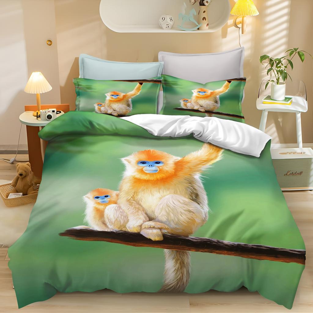 Cartoon Monkey Anime Cute Duvet Cover Home Pillowcase Set Adult Bedroom Children Comforter Bedding Sets