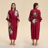 Yaoting Satin Plus Size Women's Long Sleeve Pajamas and Bathrobe Set - Spring/Fall Collection WP5021