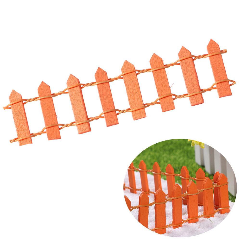 

Mini Wood Fence Micro Landscape Decoration Flexible Border Pieces for Fairy Garden Christmas Tree Picket Fence Decoration Bonsai оранжевый