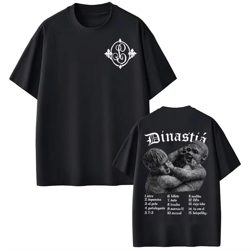 Rapper Peso Pluma Tito Double P Dinastia Tour Print Tshirts Men Women Fashion Tshirts Summer pure Cotton Casual Pop music Top