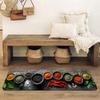 Colorful Cooking Spices  Chili Print Runner Rug,Non-Slip Washable Durable Mat for Kitchen, Laundry Room, Entryway  Dining Area