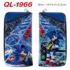 Sonic PU Zip Long Wallet Anime Hedgehog Handbag Clutch Card Holder Coin Purse Blue 1pcs