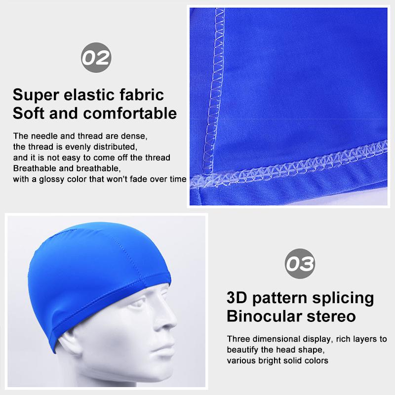 1Pcs Ultra-Thin Free Size Unisex Polyester Cloth Swimming Cap Protecting Ears Long Hair Water Sports Swimming Cap