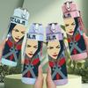 1PC Rezua Female Portrait 750ml Sports Water Bottle Leakproof Straw Lid Outdoor Office Home