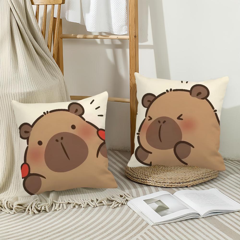 Cartoon Cute Capybara Pillow Case Suitable For Bedrooms Living Rooms Cars Home Decoration