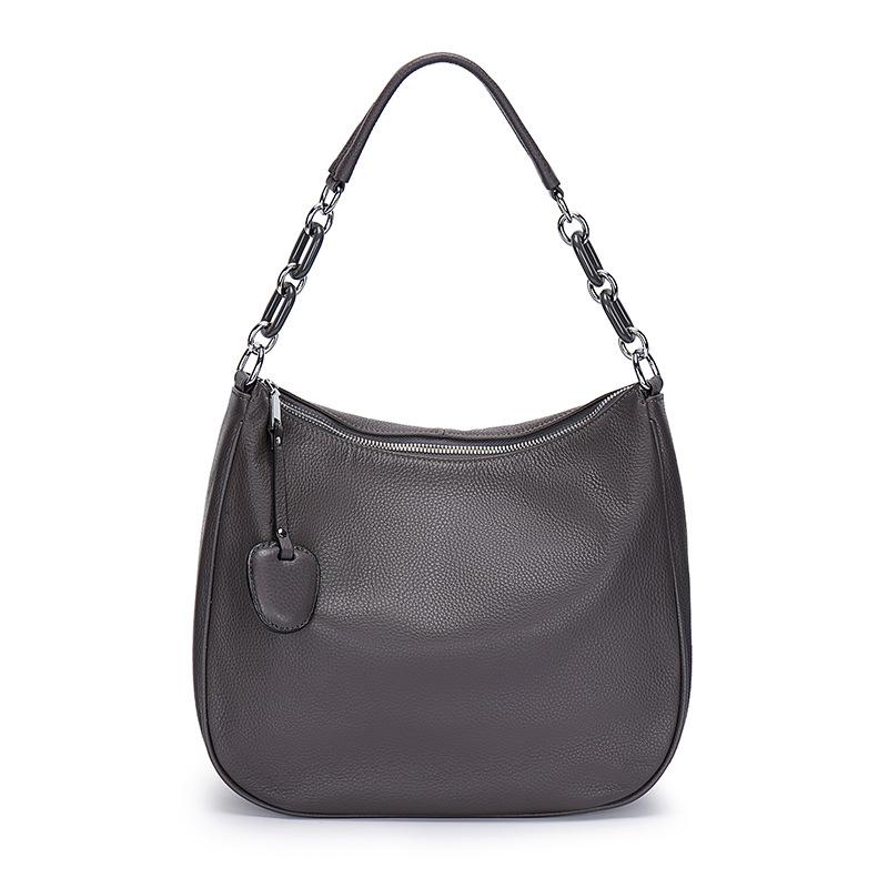 Borsa a Mano Morbida in Pelle di Mucca Catena Pendolare Retrò Pelle di Mucca Primo Strato Naturale Goccia Tessuto Liscio Versatile Moda Borsa a Spalla Messenger
