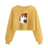 Women's Fashion Halloween Printed Navel-Exposed Long Sleeve Pullover Sweatshirt