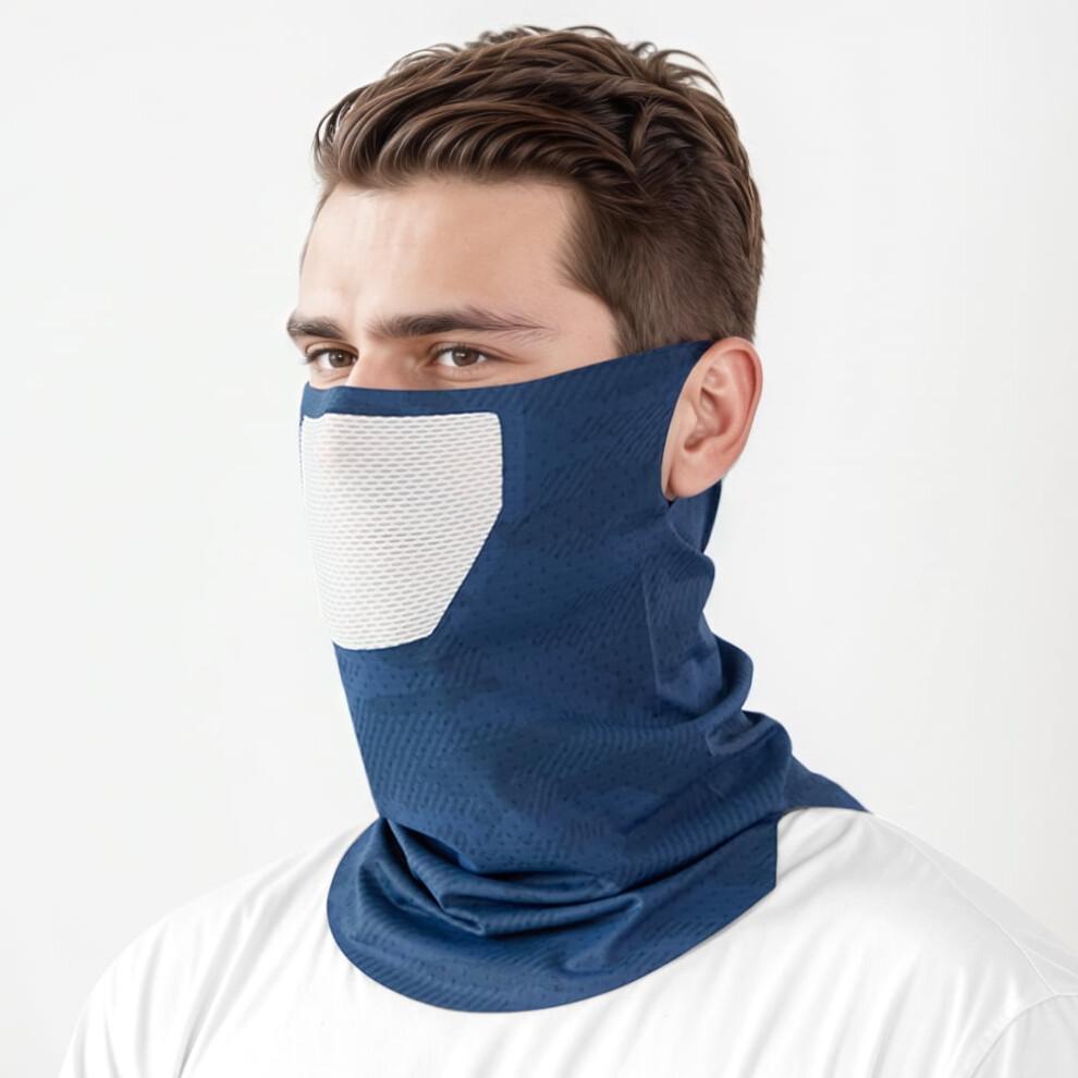 Men's Summer Ice Silk Cool Feeling Cycling Face Mask Outdoor Sports Hiking Fishing Sun Protection Camouflage Half Face Mask