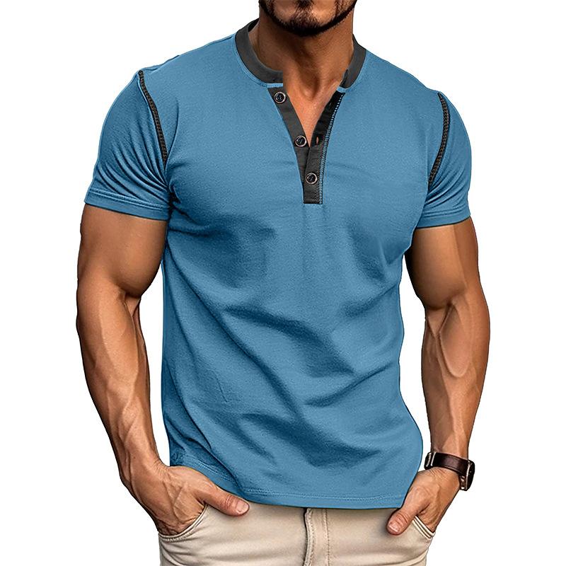 

Summer Men s Short-sleeved Crew Neck T-shirt XXL синій