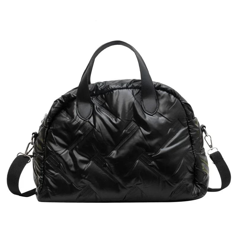 Women Winter Shoulder Bags Space Down Bags Cotton Padded Puffer Large Fashion CrossbodyBag Female Puffy Clutch Christmas Bag