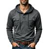 Men's Long Sleeve Hoodie with Multiple Pockets and Hood for Outdoor Activities