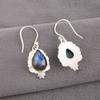 Labradorite Gemstone Earrings 925 Sterling Silver Handmade Jewelry Birthday Gift EE-163-34