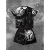 Summer Men's Angel Christ Printed Comfortable Breathable Round Neck T-shirt Shorts Taochuang Outdoor Casual Fashion Clothing