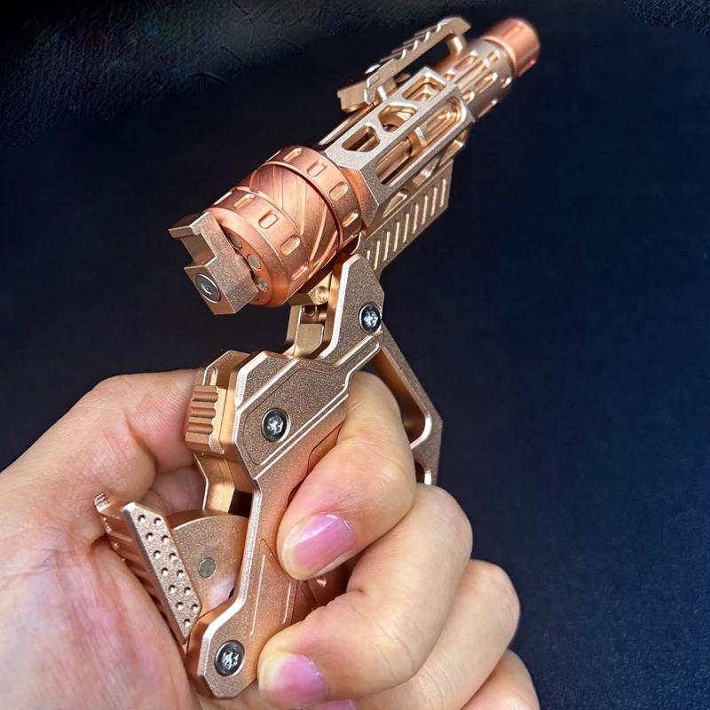 EDC QT-3000 Revolver Flip Push Slider Gun Telescopic Folding Decompression Fidget Spinner Stress Relief Metal Fingertip Gyro Toy