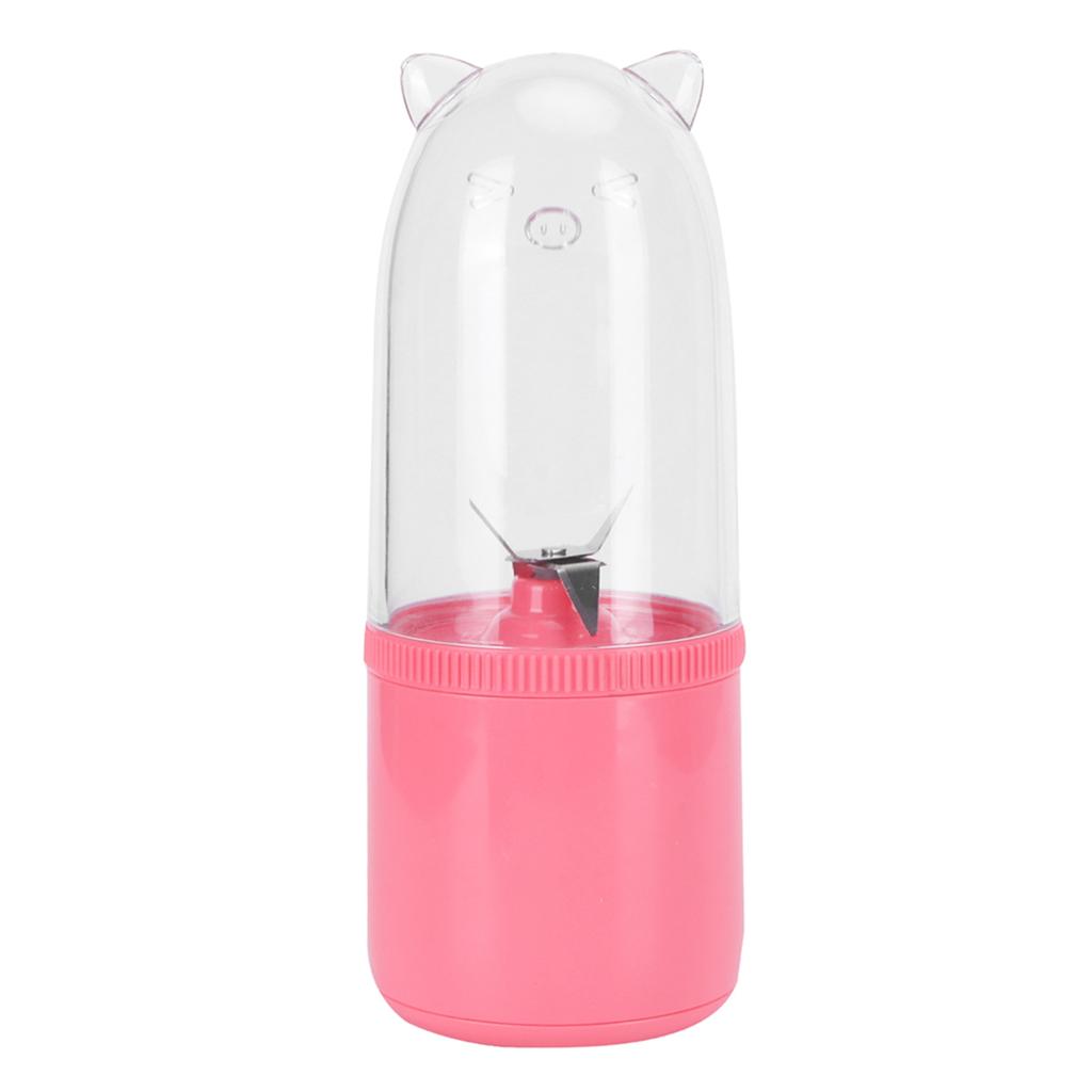 500ML Portable Small Blender USB Rechargeable Electric Fruit Juicer 4 Blades Mixing CupPink Upgrade