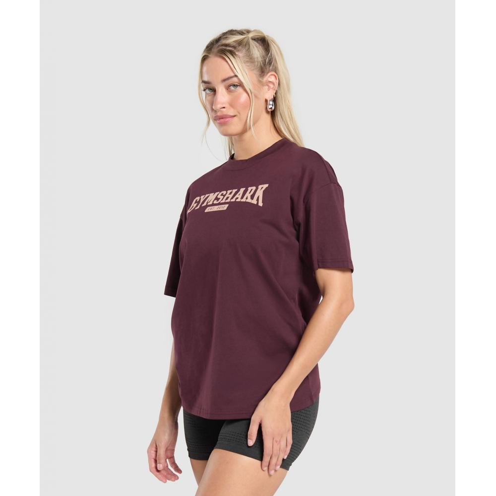 Gymshark CollegiaTe LifesTyle Oversized T shirT depTh Purple B2c1b Pbzv