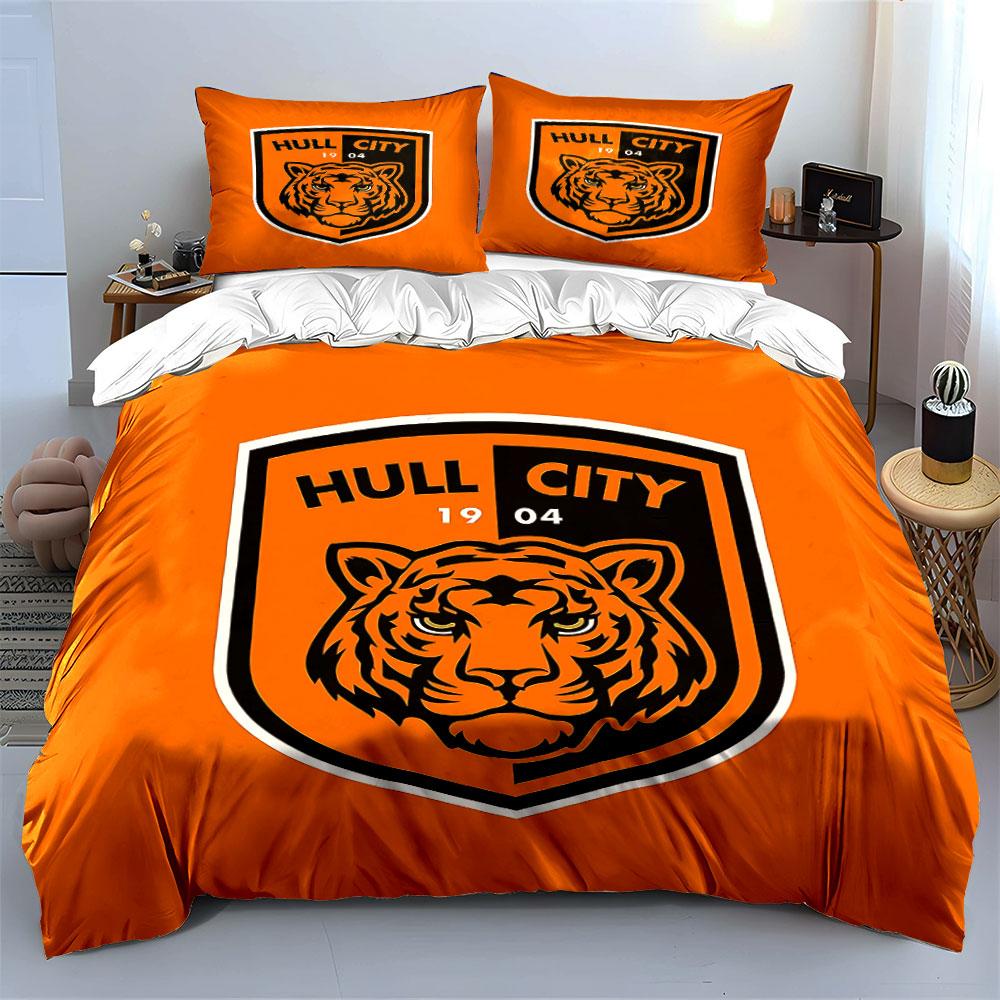 """Orange Tiger Hull City Set" Bettwäsche Bettbezug-Set Bettbezug Kissenbezüge""" (1 * Bettbezug 2 * Kissenbezüge, ohne Bettdecke)