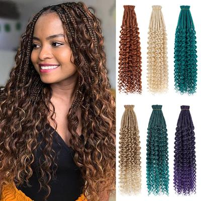 10pcs/lot Crochet Hair Afro Braiding Hair Extension 24Inch Crochet Box Braids Straight To Curly Ends Hair Synthetic Black Braids For Women