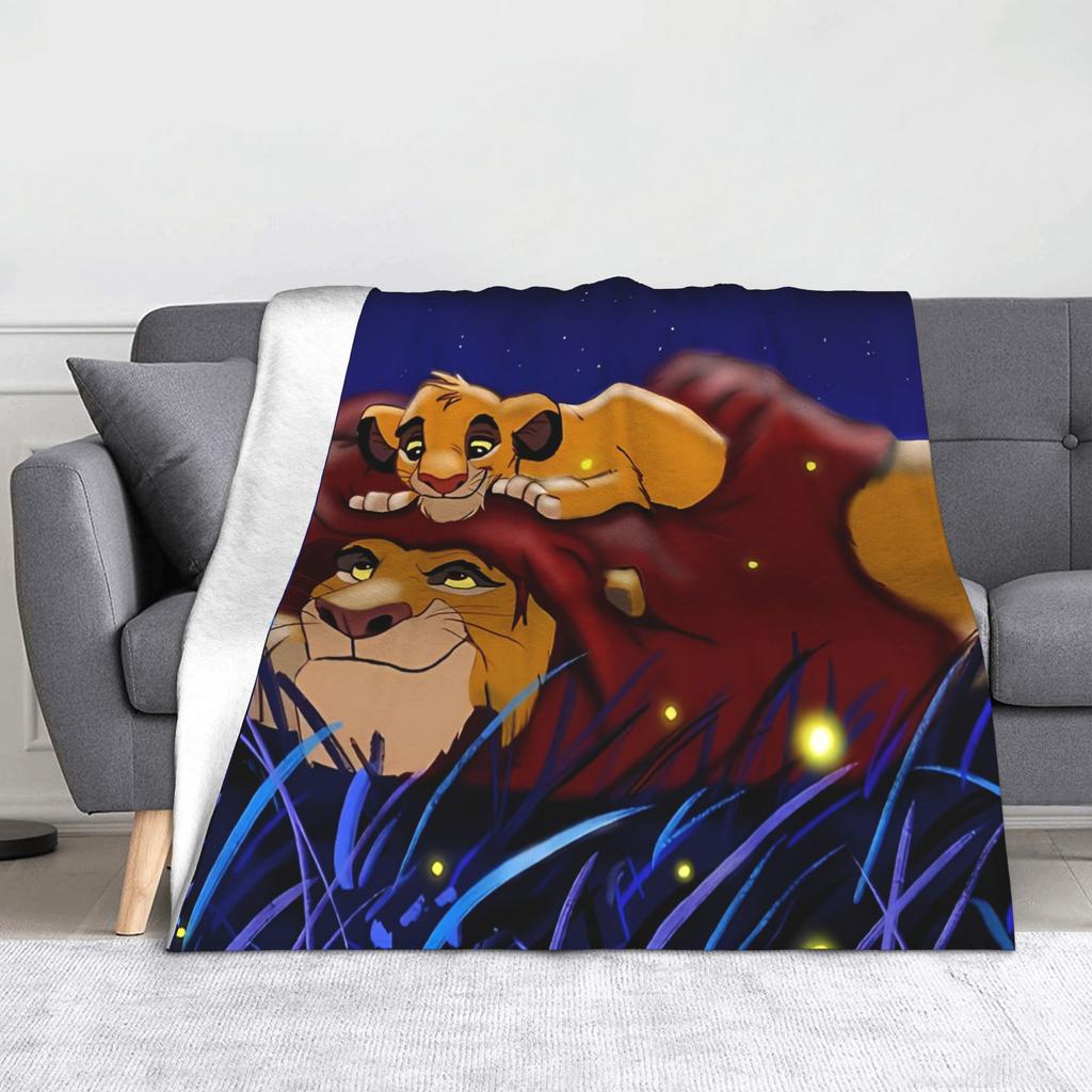 The Lion King Simba Friends Mufasa Blankets Flannel Funny Breathable Throw Blankets for Coverlet Textile Decor