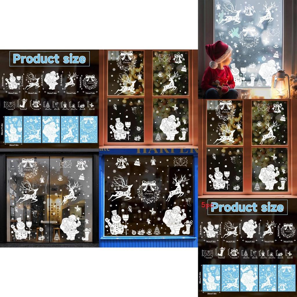 Christmas Window Decals Pvc Snowflake Reindeer Decor For Holiday Festivities