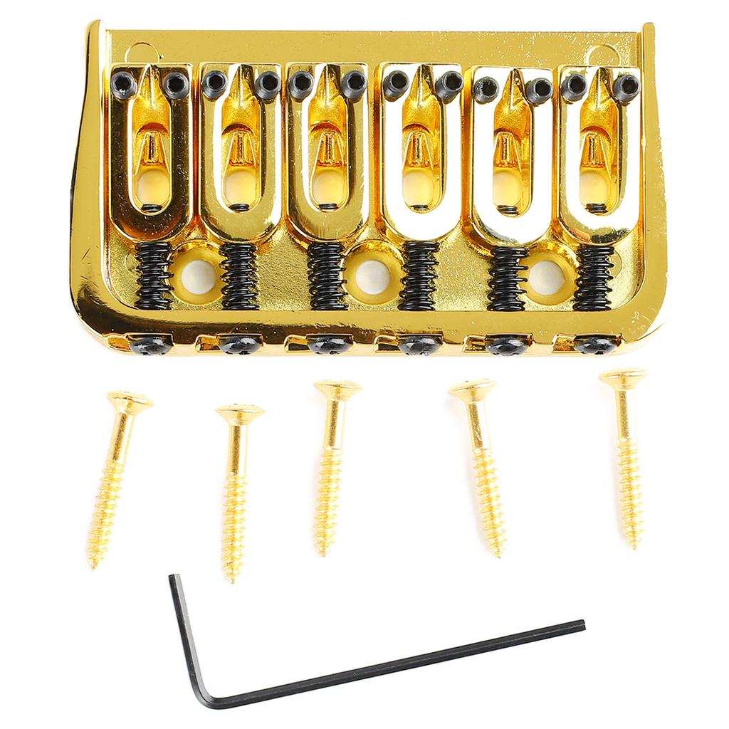 Electric Guitar Fixed Bridge Metal Adjustable Professional Guitar Fixed Bridge Replacement Gold
